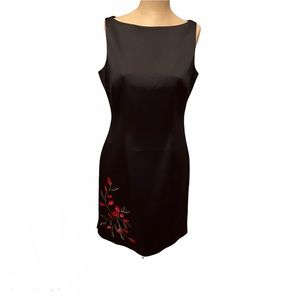 Laundry by Shelli Segal Black Dress Floral Design 🎊Host Pick🎊